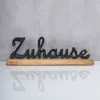 Schriftzug Zuhause L40cm Metall Schwarz Mango Holz Produktbild-Vorschau 3