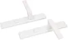 Two white door handles with mounting plates are shown against a white background. Produktbild-Vorschau
