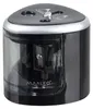 A black electric pencil sharpener with a transparent container for shavings. Anteprima dell’immagine prodotto