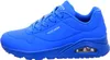 A side view of a blue Skechers sneaker. Voir les images du produit