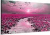 Vlies Leinwandbild - Lilies and Sunset (1 Part) Narrow Produktbild-Vorschau 1