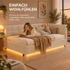 INONEFT, cama tapizada de 90 x 200 cm, cama juvenil con LED Vista previa de la imagen del producto 3