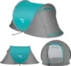 A collage of three images showing a pop-up camping tent from different angles. Anteprima dell’immagine prodotto