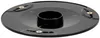A black circular disc with a central black cylindrical hub and three brass-colored screws on the surface. Produktbild-Vorschau