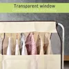 Close-up of a fabric garment organizer with clothes hanging inside. Produktbild-Vorschau