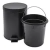 Poubelle à pédale en acier inoxydable ronde noire mate 39 x Voir les images du produit 3