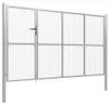 vidaXL Oceľové záhradné brány, 350 x 200 cm, strieborné Náhľad obrázku produktu 2