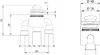 Technical drawing of a bathroom fixture with dimensions. Anteprima dell’immagine prodotto
