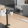 A tablet mounted on an adjustable arm stand on a wooden desk. Podgląd zdjęcia produktu