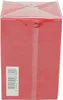 A close-up side view of a red product box, wrapped in clear plastic. Voir les images du produit