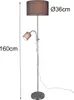 LED Stehleuchte mit Leselampe Stoffschirm grau Wohnzimmer Produktbild-Vorschau 5