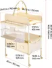 A diagram showing the dimensions of a beige baby changing table. Anteprima dell’immagine prodotto