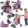 Leantoys Puppenwagen 2 in 1 Tragetasche rosa Sterne Produktbild-Vorschau 15
