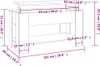 A diagram showing the dimensions of a white coffee table. Voir les images du produit