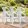 6 Stück Stapelstuhl Bistrostuhl Gartenstuhl MOJAWO PIONA Weiß Kunststoff Produktbild-Vorschau