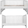 Two views of a white baby crib. Produktbild-Vorschau