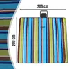 A picnic blanket laid out flat with dimensions indicated. Produktbild-Vorschau