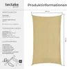 tectake® Sonnensegel Sunny HDPE mit 185 g/m² und 87 % Produktbild-Vorschau 5