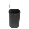 A black smart sensor trash can with its lid open, shown from a side angle against a white background. Voir les images du produit