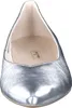 A close-up, front-facing view of a silver ballerina flat shoe. Produktbild-Vorschau