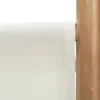 A close-up view of a white fabric panel attached to a wooden pole. Produktbild-Vorschau