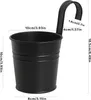 Set aus 4 hängenden Blumentöpfen aus schwarzem Metall mit Produktbild-Vorschau 2