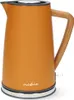 A studio shot of an orange electric kettle with a wooden handle. Podgląd zdjęcia produktu