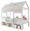 Hausbett 90x200 cm mit Bücherregal – Kinderbett in Weiß, Produktbild-Vorschau 11