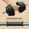 2-in-1 Hantel-Set, Lang- & Kurzhantel, 30 kg, rutschfest, Produktbild-Vorschau 6