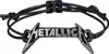 A black cord bracelet with a Metallica logo charm. Produktbild-Vorschau