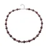 Kette 10mm Rundperle dunkelbraun-grau-marmoriert Olive Produktbild-Vorschau 1
