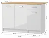 Zestaw Szafek Kuchennych 120 x46 cm Biały Połysk z Blatem Podgląd zdjęcia produktu 2