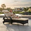 Bain de soleil noir Polyrattan Gartenlounge Chaise longue Voir les images du produit 1