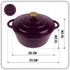 Pentola in ghisa smaltata 26 cm 5 l Hage Melanzane Anteprima dell’immagine prodotto 3