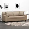 vidaXL 2-Sitzer-Sofa mit Zierkissen Cappuccino-Braun 140 cm Produktbild-Vorschau 2