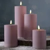 LED Stumpenkerze MIA - Kunststoff - realistische 3D Flamme - H: 10cm - outdoor - pastell lila Produktbild-Vorschau