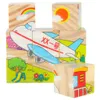 Vzdelávacie drevené puzzle bloky Vozidlá 9el. Náhľad obrázku produktu 7
