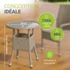 Juskys Polyrattan Gartentisch Yoro rund - wetterfest Ø 60 Produktbild-Vorschau 4