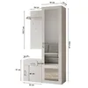 AX LIVING Garde-robe avec miroir Magnola - 100cm de large, Voir les images du produit 4