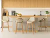 Designová barová židle HODA - dub / béžová Náhled obrázku produktu 5
