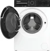 Front view of a white Whirlpool washing machine with the door open. Produktbild-Vorschau