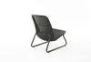 A black wicker chair with black metal legs on a white background. Produktbild-Vorschau