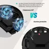 Comparison image of a robot vacuum cleaner, showing the underside of two models. Voir les images du produit