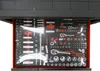 A top-down view of an open tool drawer filled with various tools. Produktbild-Vorschau