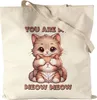 You Are My Meow Meow Süße Katzen Jutebeutel Cat Mom Dad Produktbild-Vorschau 1