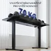 A black standing desk with weights on top to demonstrate its load-bearing capacity. Náhled obrázku produktu