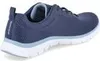A side view of a blue Skechers women's shoe. Voir les images du produit
