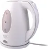 A white electric kettle with gray accents and a visible water level indicator. Voir les images du produit