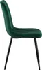 Side view of a green velvet chair with black metal legs. Anteprima dell’immagine prodotto