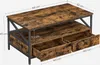 A diagram showing the dimensions of a coffee table with drawers. Produktbild-Vorschau
